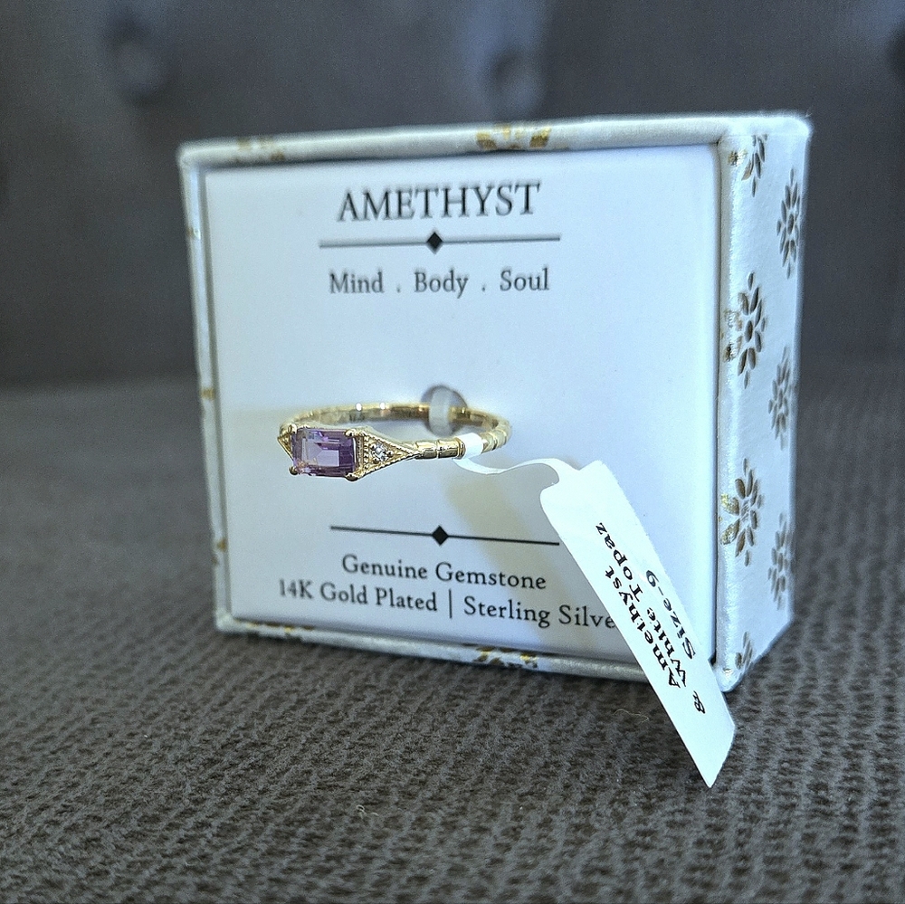Shivam Amethyst💜 with White Topaz Ring💍 - NIB - Picture 13 of 16